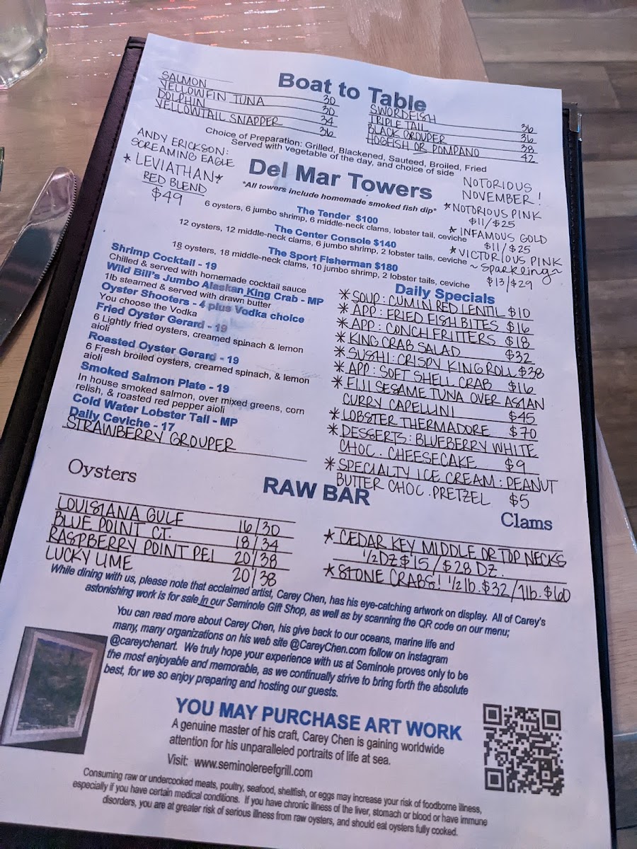 Menu Seminole Reef Grill-5